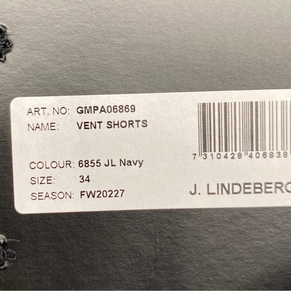 J. Lindeberg Blue Flat Front High Vent Golf Shorts JL Navy Blue Size 34” NWT - Picture 9 of 10